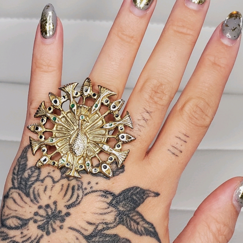 House of Harlow peacock ring